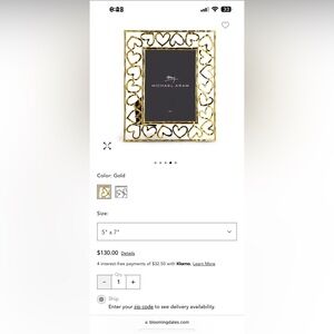 Michael Aram Gold Heart Photo Frame